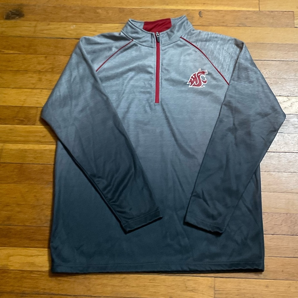 WSU Cougars Large Quarter Zip Pull Over Jacket